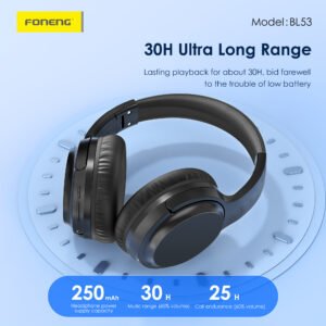 Modèle de chipset JL7006F Version Bluetooth 5.3 Protocole audio HFP, HSP, A2DP, AVRCP, PBAP Portée Bluetooth 10 m Durée musicale : 25 à 30 heures Port de chargement TYPE-C Temps de charge : 1 heure Diamètre du haut-parleur Ф40mm Capacité de la batterie Batterie au lithium intégrée 3,7 V/250 mAh Couleur Noir Beige – Image 2